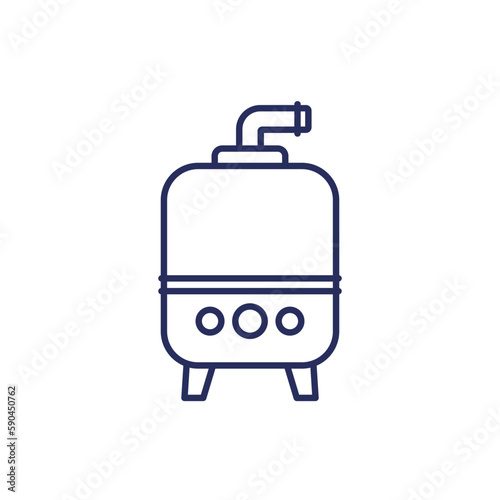 fermentation icon with a tank, line vector