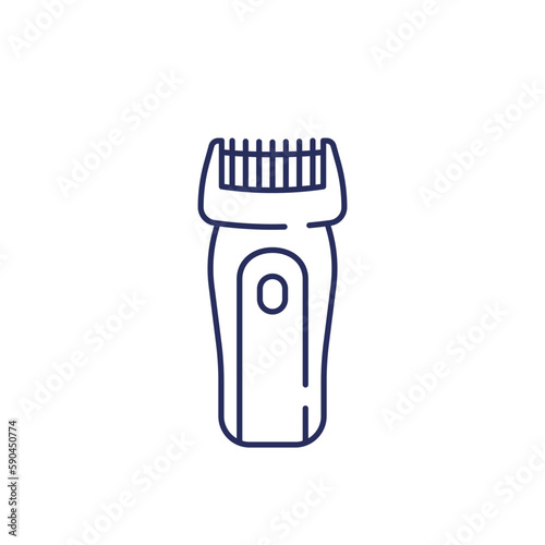 hair trimmer line icon on white