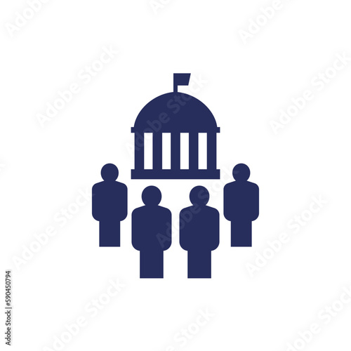 government workers icon, public service vector