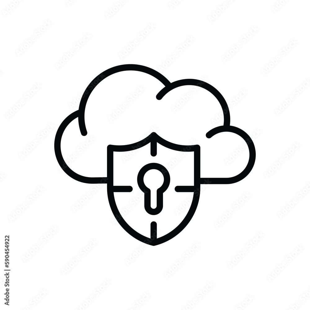 Cloud Security icon vector stock. Cloud Security icon vector stock.