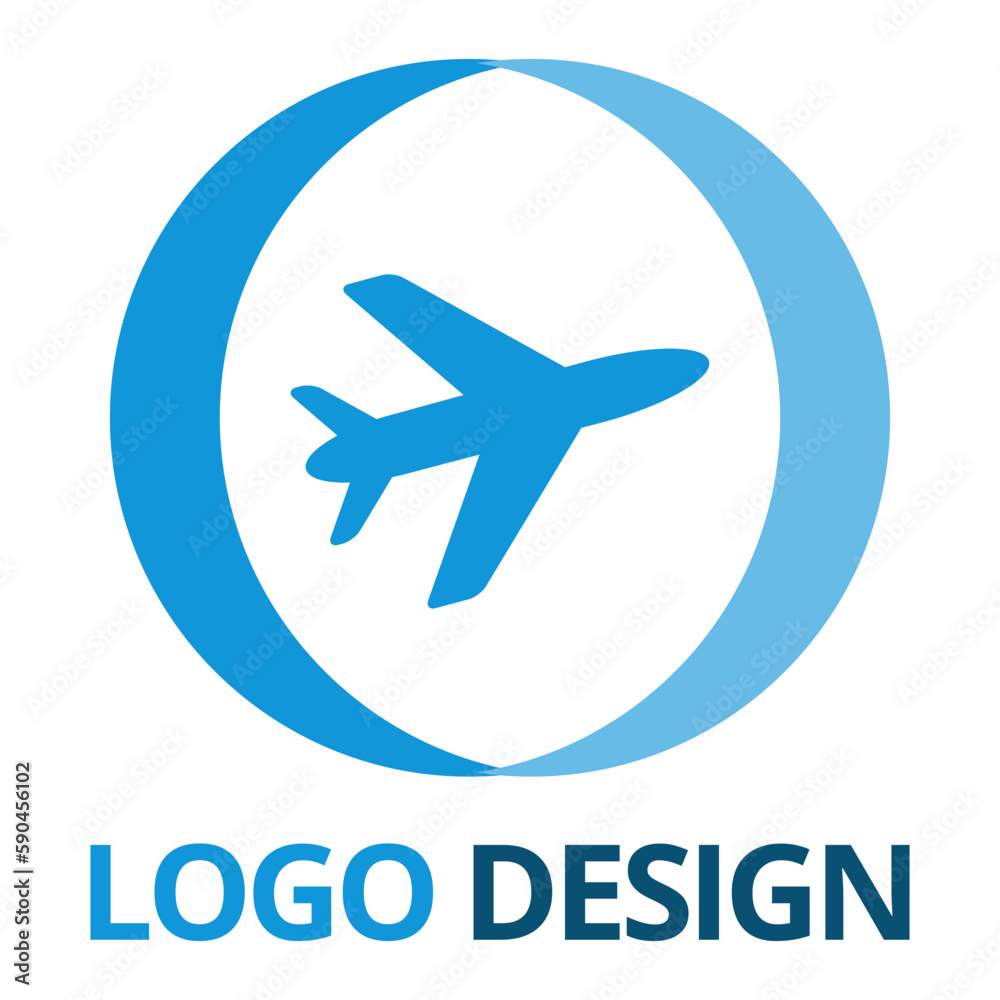 Plane travel Logo design vector