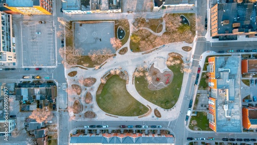 Εκτύπωση καμβά Aerial view of the Joel Weeks Park in Toronto