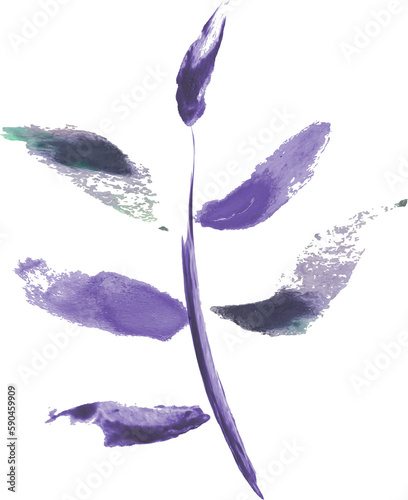 Watercolor Hand Drawn Leaves