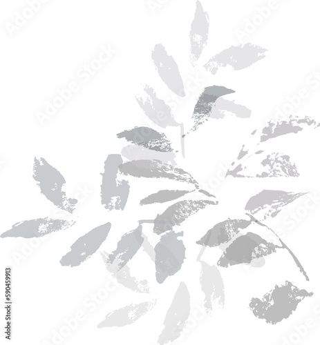 Grunge Shadow of Branch with Leaves