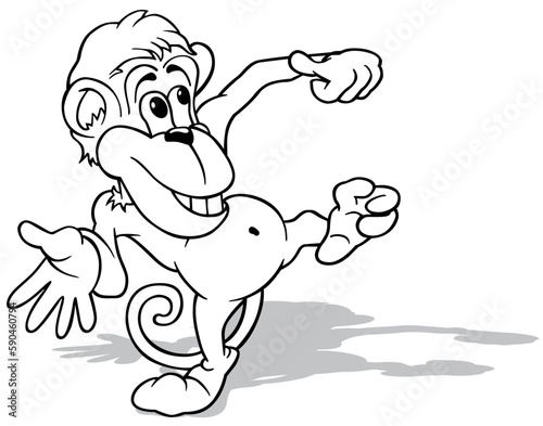 Drawing of a Funny Dancing ...
