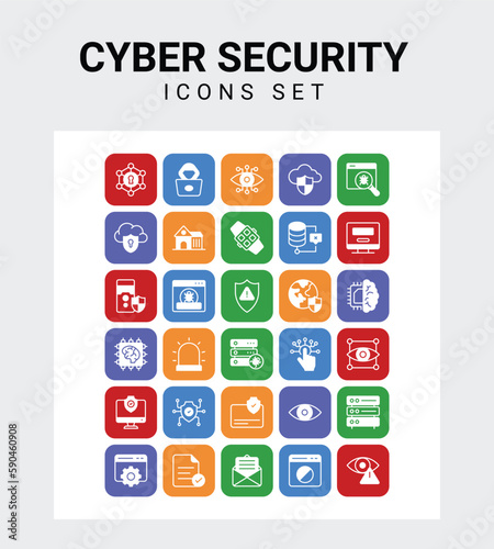 Cyber Security related icon set