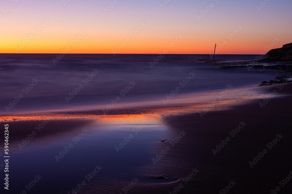 HD of beautiful sea view at sunset. Maslins Beach, South Australia, Australia
