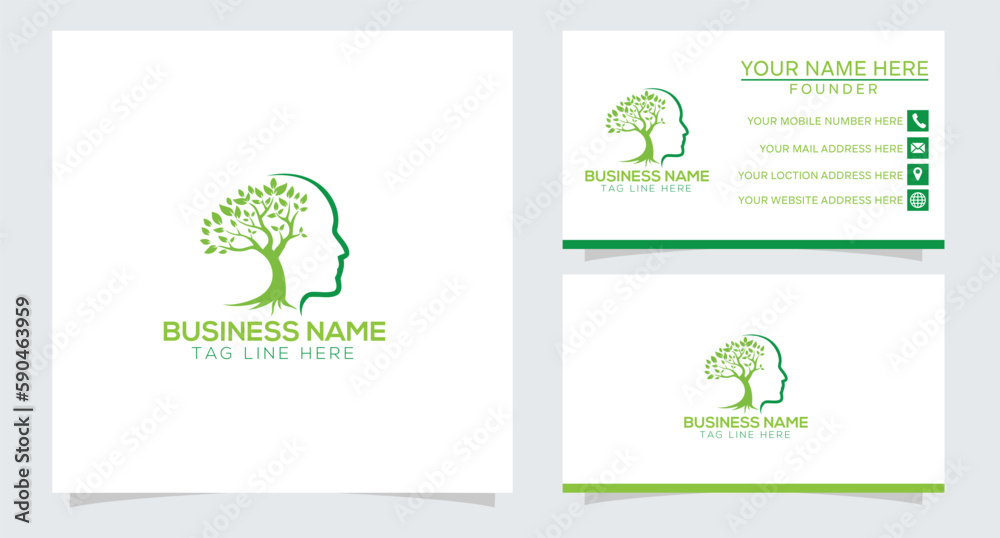 Natural tree with green leaves. Logo, symbol, icon, illustration, vector, template, design
