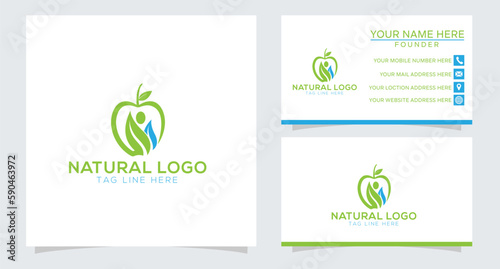 Vector people tree with leaves logo template
