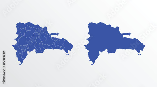 Blue map of Democratic Republic of the Congo with regions