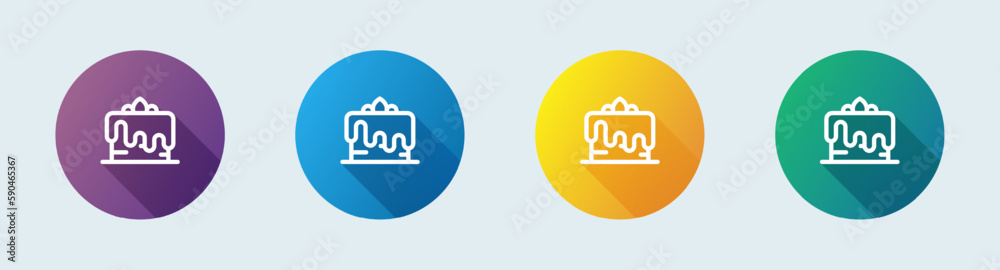 Cake line icon in flat design style. Celebration signs vector illustration. Cake line icon in flat design style. Celebration signs vector illustration.