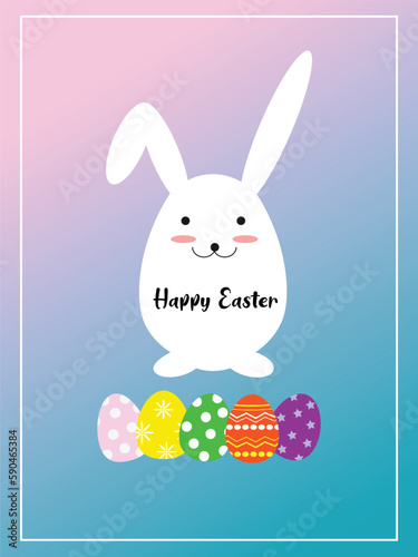 easter bunny with easter eggs