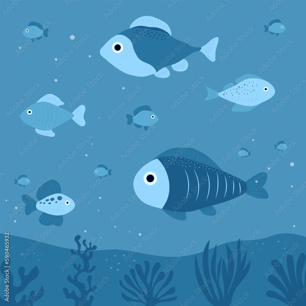 Underwater world background vector illustration Underwater world background vector illustration