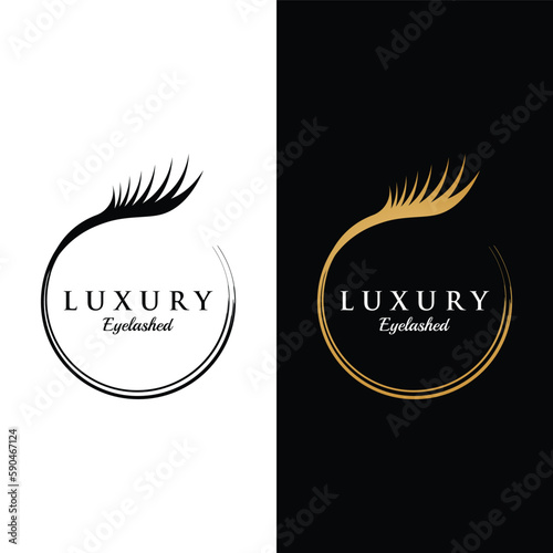 Beautiful and luxurious and modern woman's eyelashes and eyebrows logo design. Logo for business, beauty salon, makeup, eyelash shop.