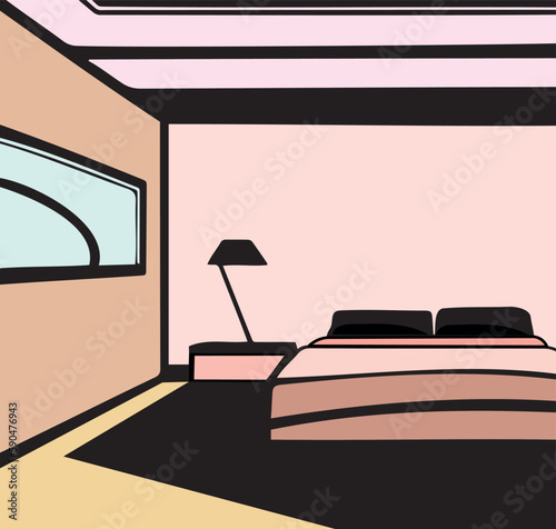 Vector illustration of a bedroom interior