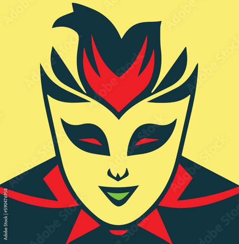 Nice picture of a man wearing a special mask and a unique costume for the masquerade