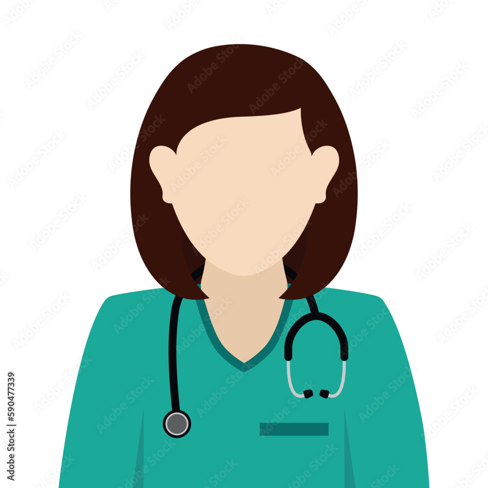Female Doctor with Stethoscope Vector in Flat Illustration for Hospital and Medical Element Female Doctor with Stethoscope Vector in Flat Illustration for Hospital and Medical Element
