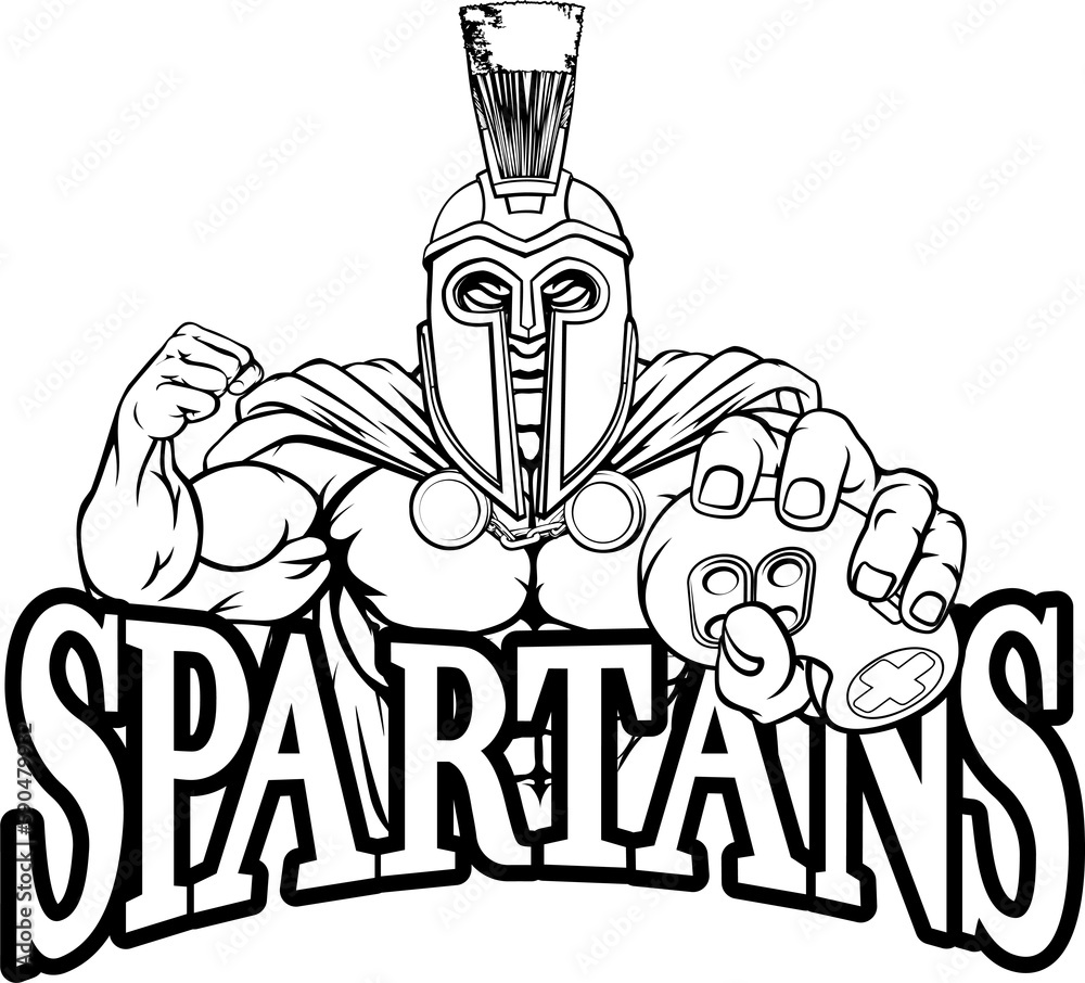 Spartan Trojan Gamer Warrior Controller Mascot Spartan Trojan Gamer Warrior Controller Mascot