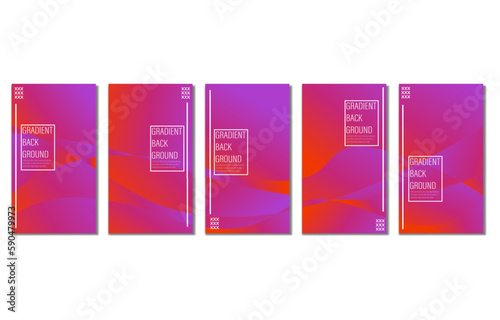 set of vector colorful abstract fluid gradient background