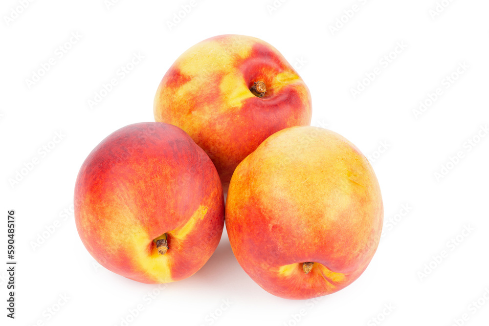Nectarine peach fruit isolated on white background. Organic peach. File contains clipping path. Nectarine peach fruit isolated on white background. Organic peach. File contains clipping path.