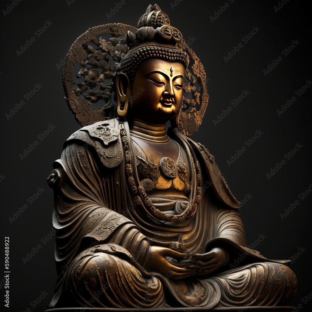 Buddha Illustration for buddha purnima and vesak day, Generative Ai