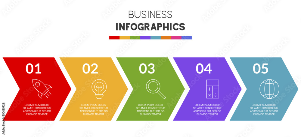 Infographics design template and icons with 5 options or 5 steps Infographics design template and icons with 5 options or 5 steps