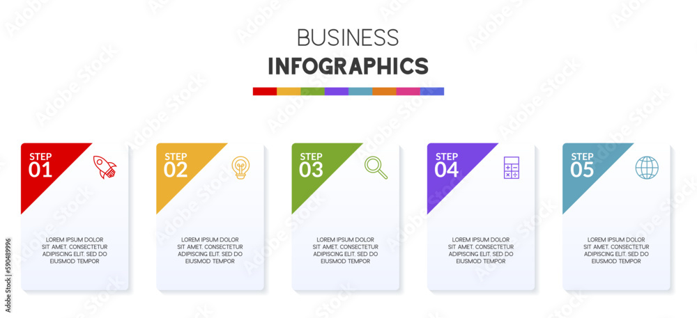 Infographics design template and icons with 5 options or 5 steps Infographics design template and icons with 5 options or 5 steps