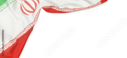 Fotografie Banner with flag of Iran over transparent background