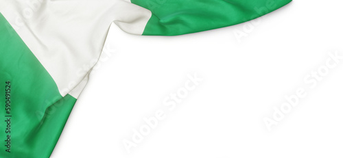 Quadro su tela Banner with flag of Nigeria over transparent background