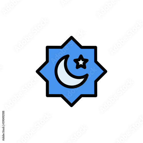 islamic vector icon filled line style. perfect use for logo, presentation, website, and more. simple modern icon design color line style