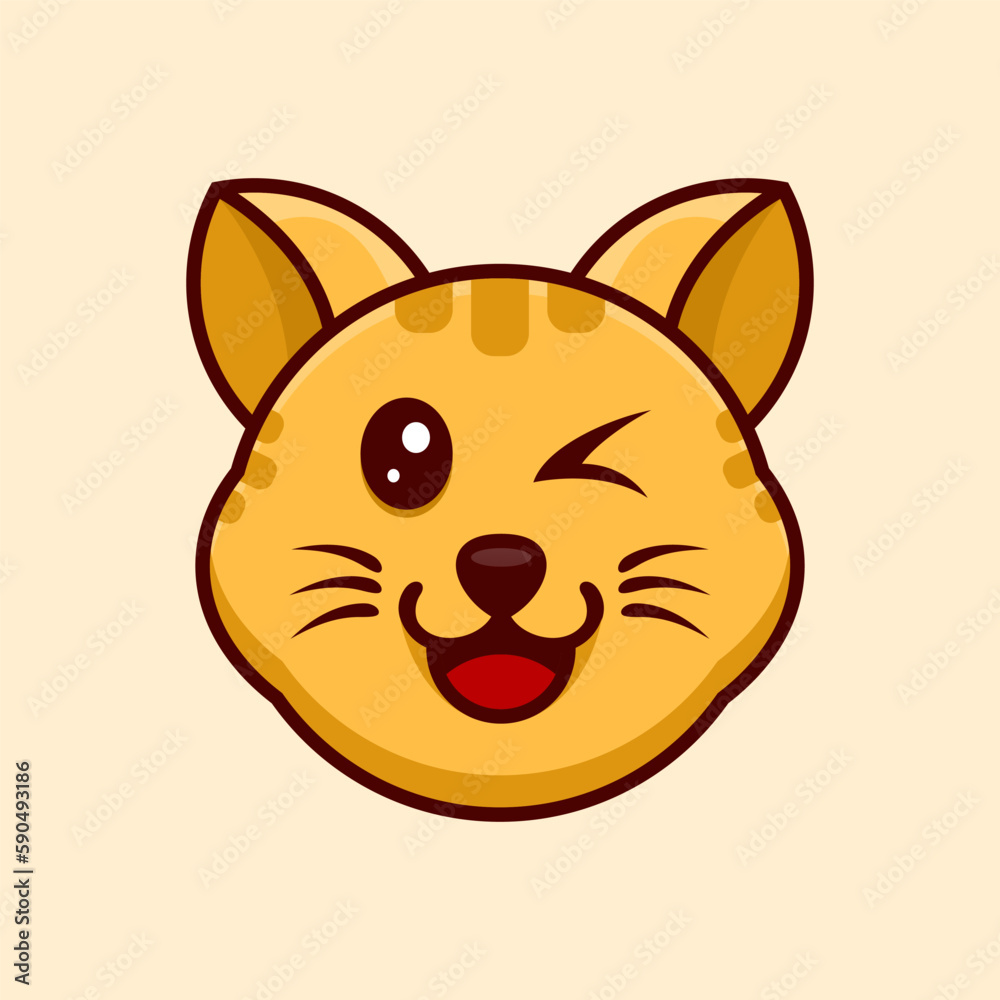 happy expression cat design vector happy expression cat design vector