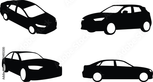 A collection of cars in different perspectives