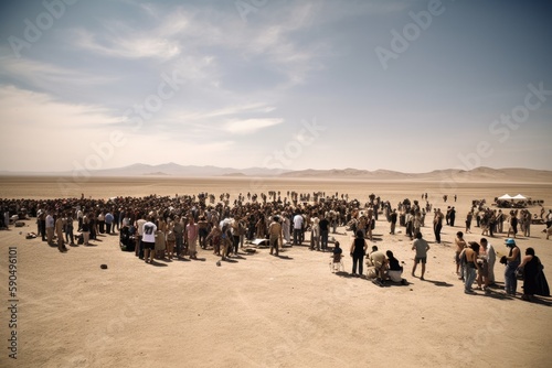 festival crowd of people at beach