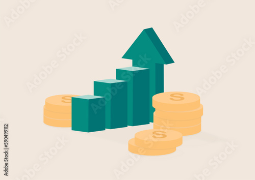 Business finance management, planning and growth strategy concept.