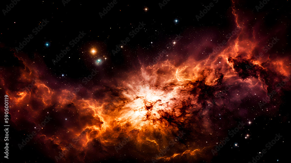 Space scene with planets, stars and nebula. Abstract space background with nebula and stars. Generative AI technology. Space scene with planets, stars and nebula. Abstract space background with nebula and stars. Generative AI technology.
