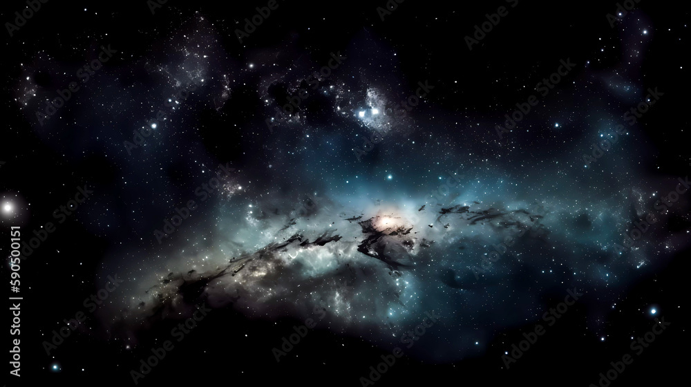 Space scene with planets, stars and nebula. Abstract space background with nebula and stars. Generative AI technology. Space scene with planets, stars and nebula. Abstract space background with nebula and stars. Generative AI technology.