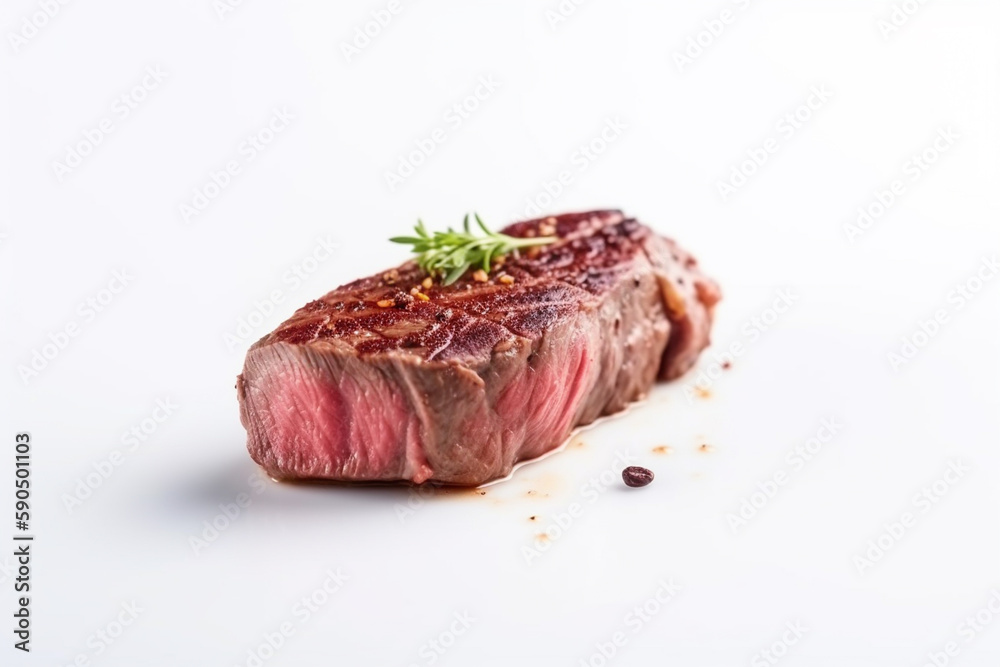Yummy beef grill steak in a light white background with fire and smoke, food photograph, food styling Yummy beef grill steak in a light white background with fire and smoke, food photograph, food styling