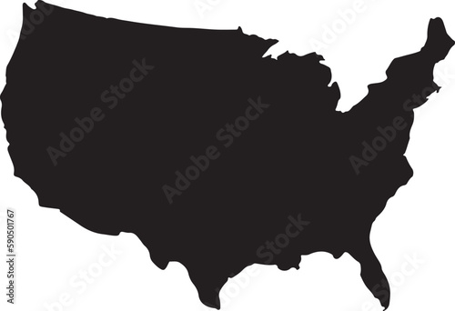 United States of AMERICA Map . USA map silhouette vector