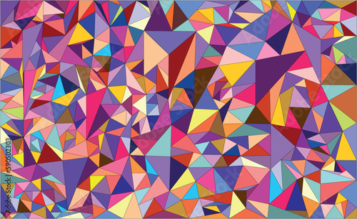 an ornament of triangles of different sizes and colors