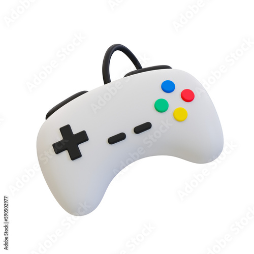 3d minimal joystick. game controller. video game entertainment. 3d illustration. photo