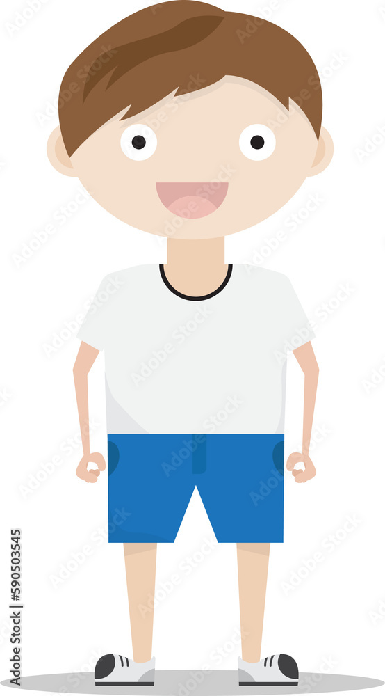 man boy standing cartoon cute