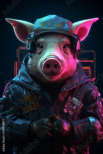 A pig in cloth 