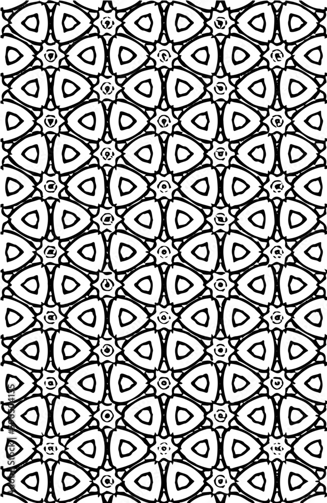 Seamless geometric shapes repeated grid pattern design vector element in black color