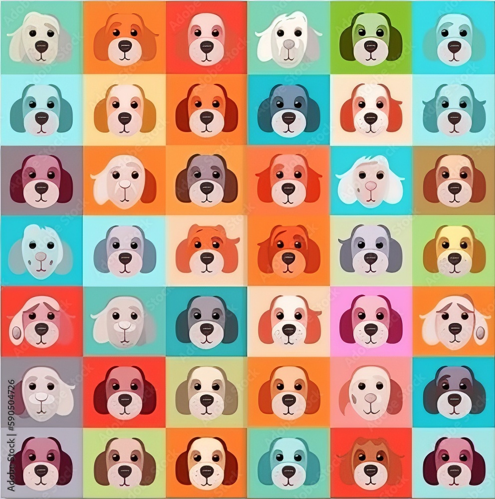 Obraz premium seamless pattern with funny dogs