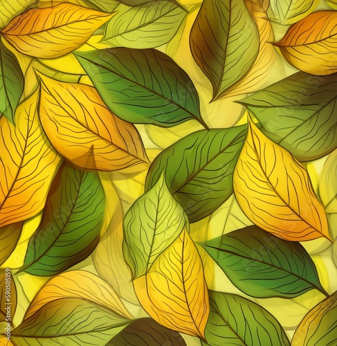 seamless pattern with leaves