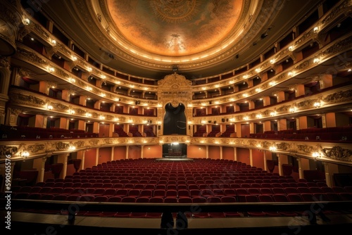 Fotobehang Grandeur and elegance of an opera house interior , ai generated