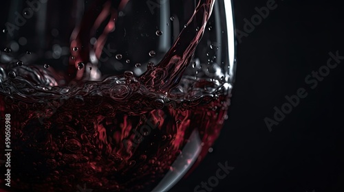 Closeup of a Glass of Red Wine AI generated