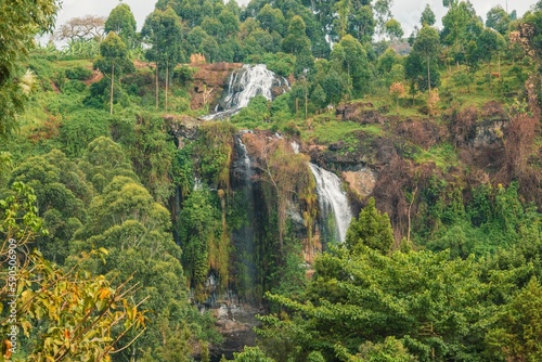 Scenic view of Sipi Waterfall in Kapchorwa, Mount Elgon, Uganda