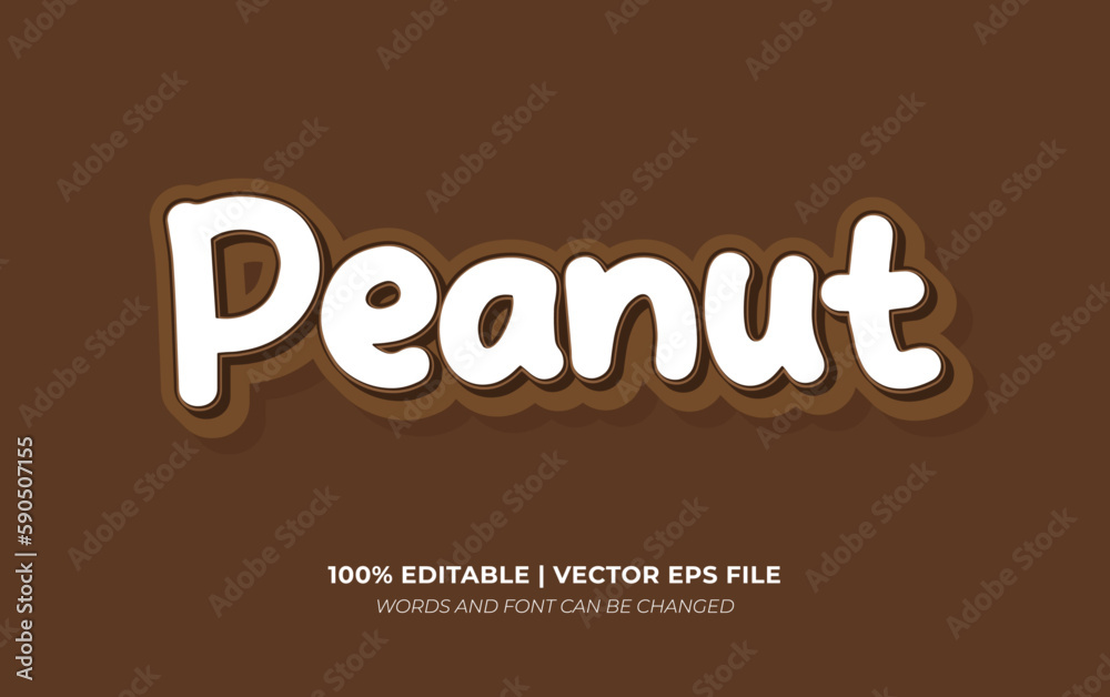 Brown Peanut Editable Text Effect, Editable Font Style Theme Brown Peanut Editable Text Effect, Editable Font Style Theme