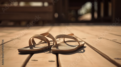 ai generated illustration of selective focus of sandal